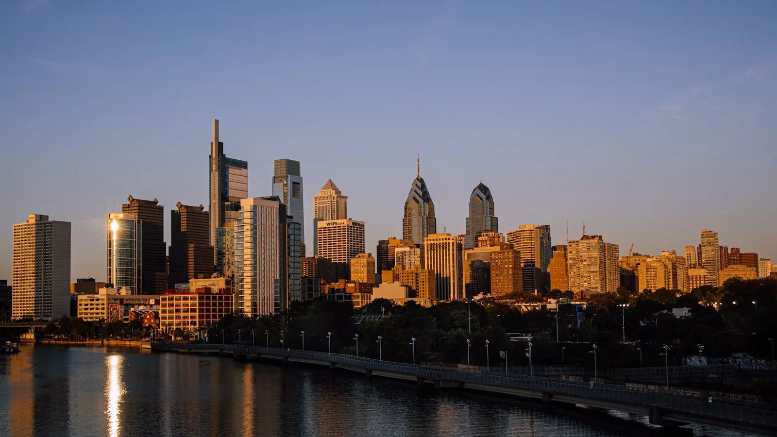 Philadelphia skyline viewed across the Schuylkill River
