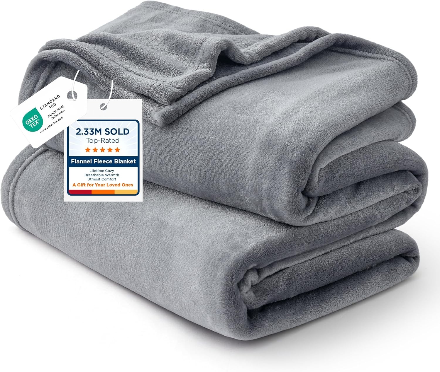 Grey Bedsure GentleSoft fleece blanket