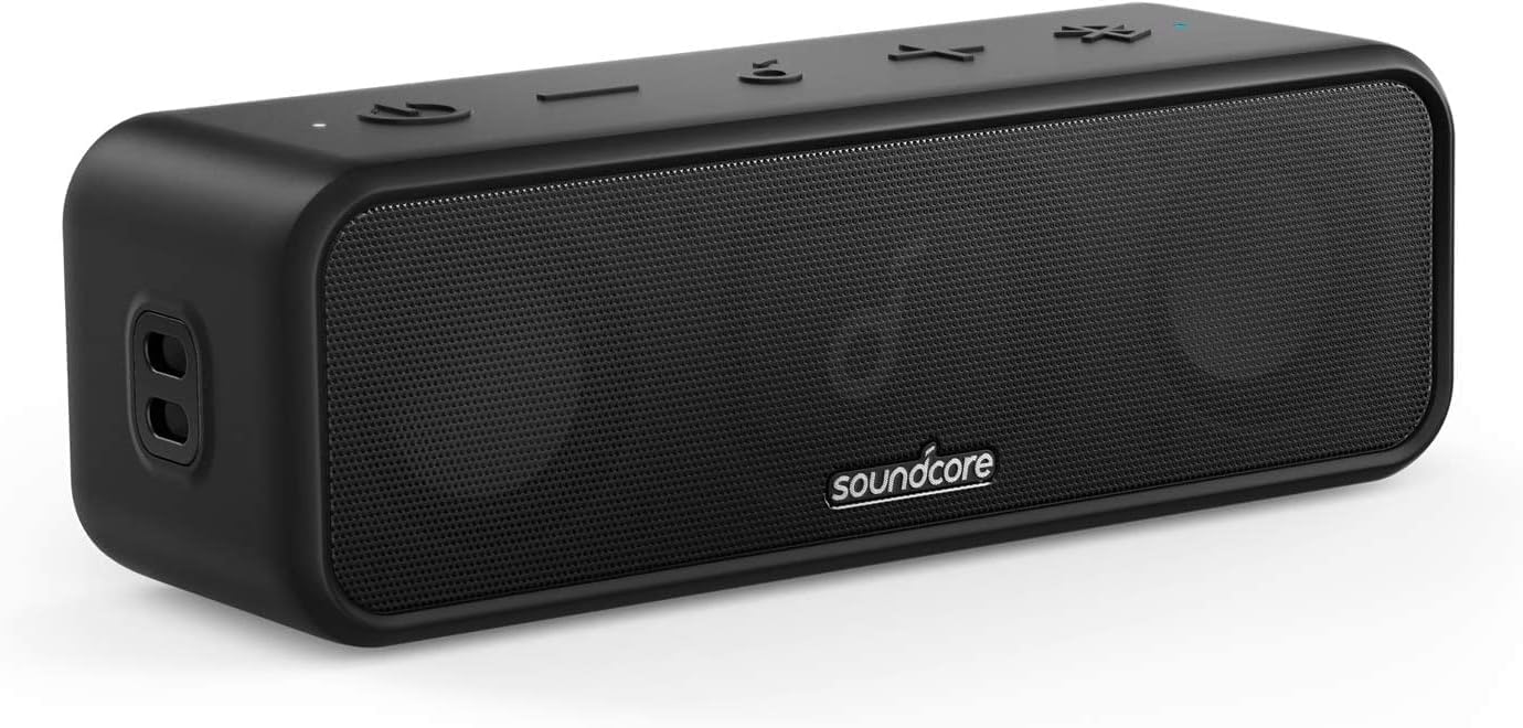 Black Soundcore 3 portable Bluetooth speaker