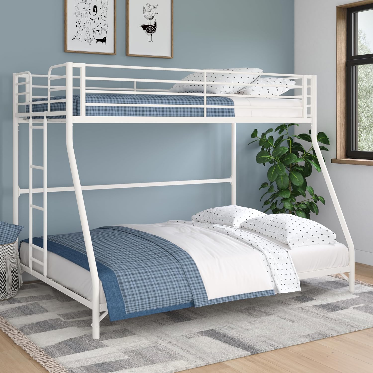 Off-white DHP Daven twin-over-full metal bunk bed