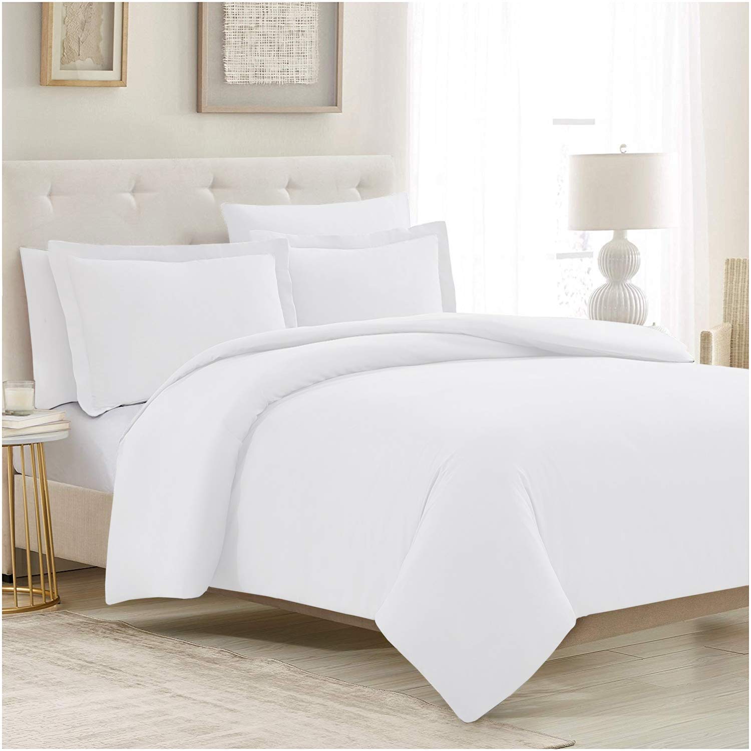 White Mellanni Iconic five-piece duvet cover set