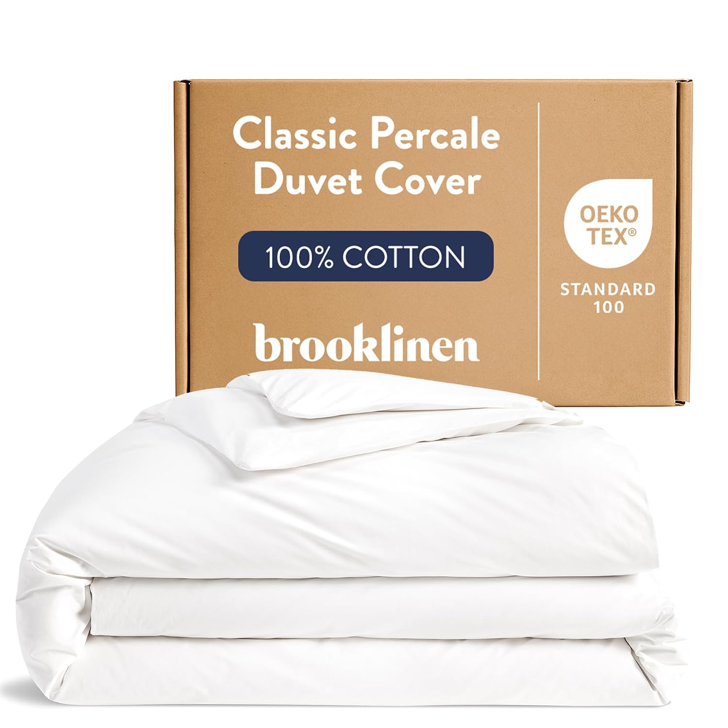 White Brooklinen cotton percale duvet cover