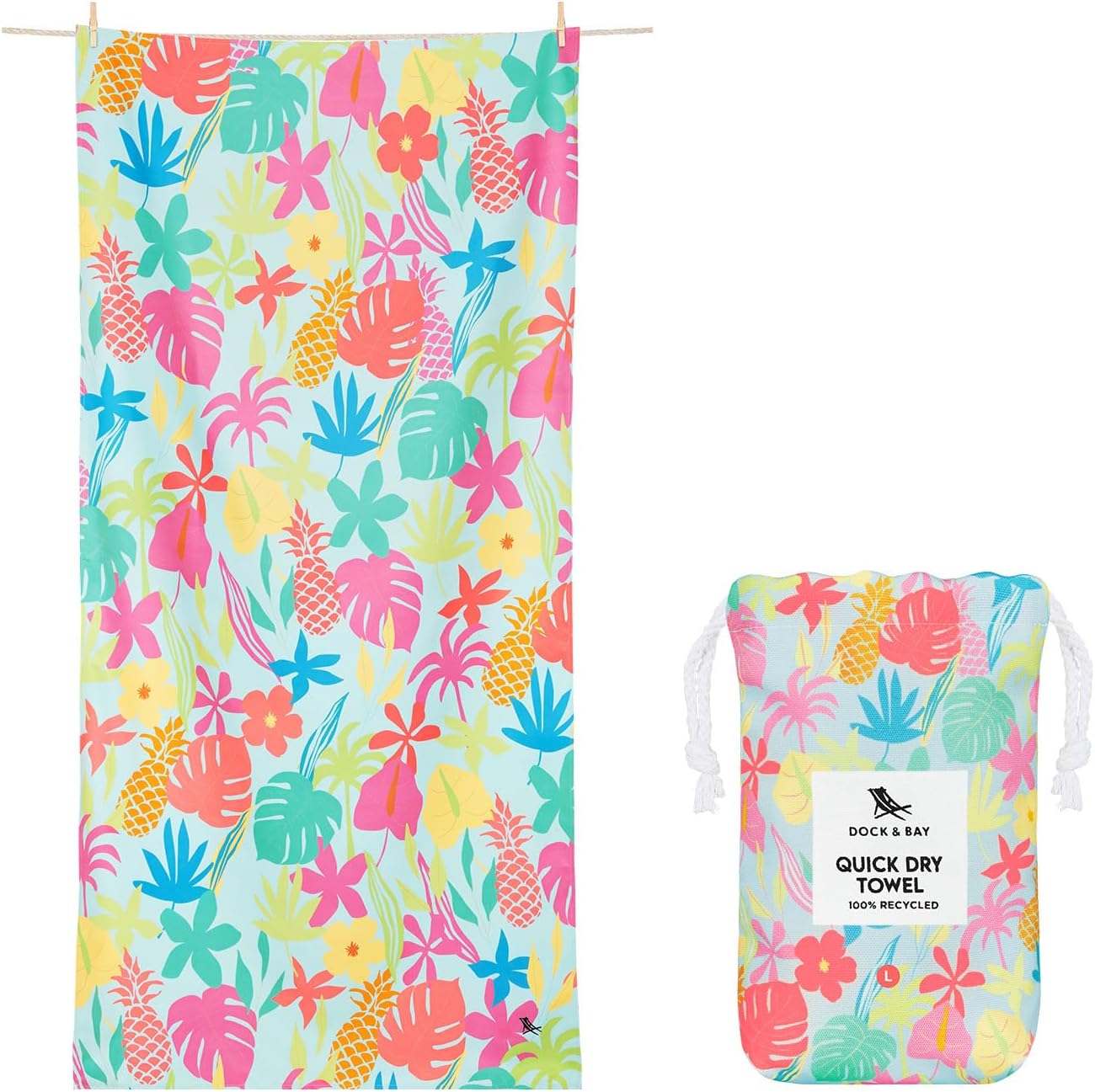 Dock and Bay Aloha Glow extra-large quick-dry beach towel