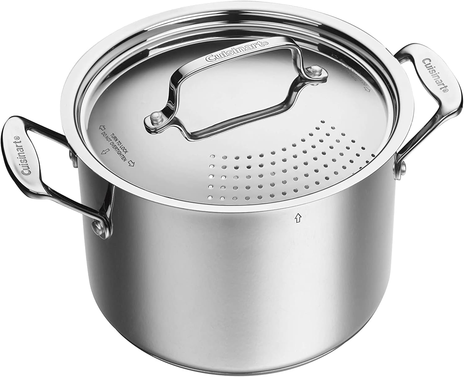 Cuisinart 6-quart stainless steel pasta pot with straining cover