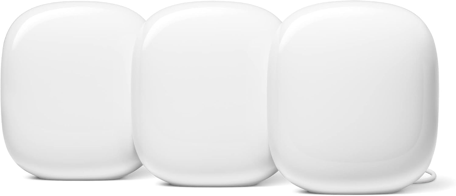Snow Google Nest Wifi Pro three-pack mesh routers