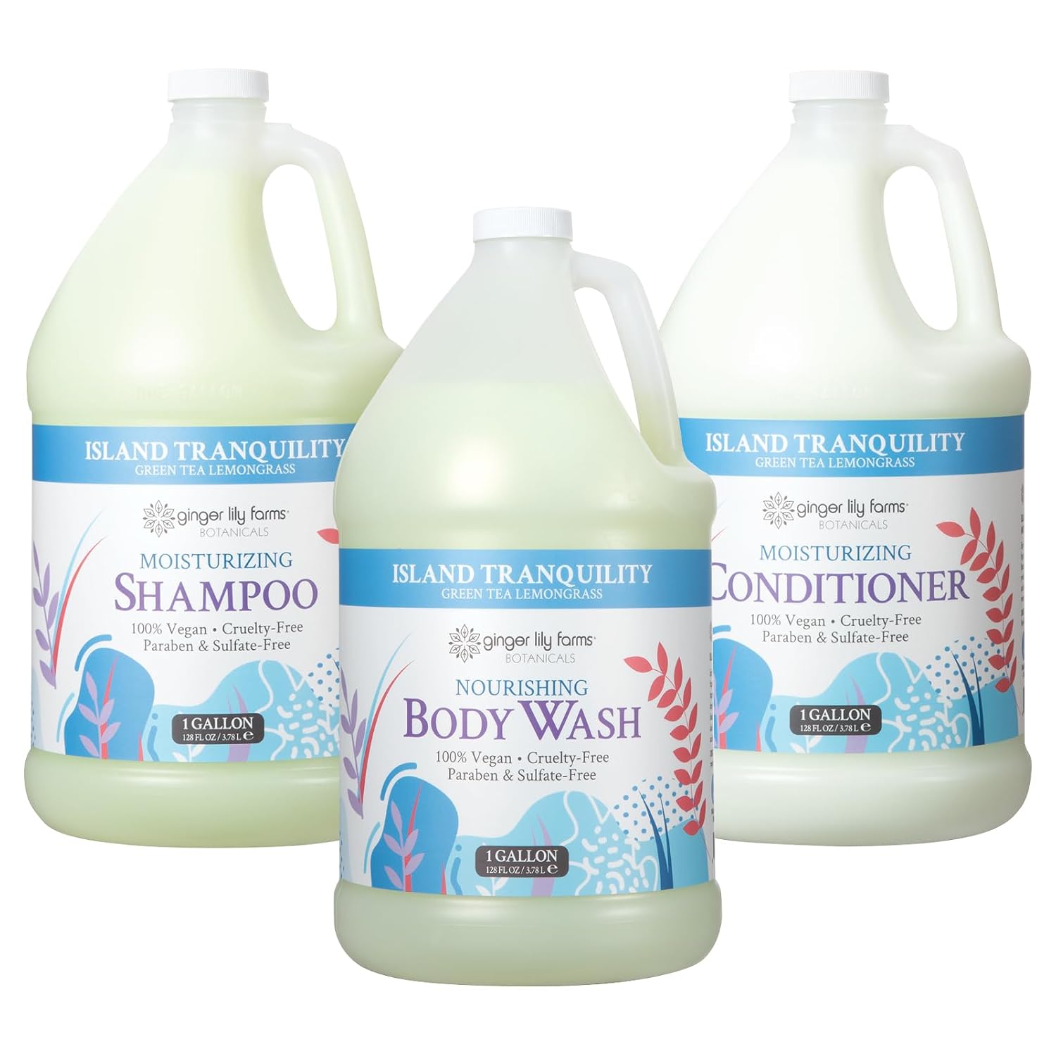 Ginger Lily Farms gallon body wash shampoo and conditioner bundle