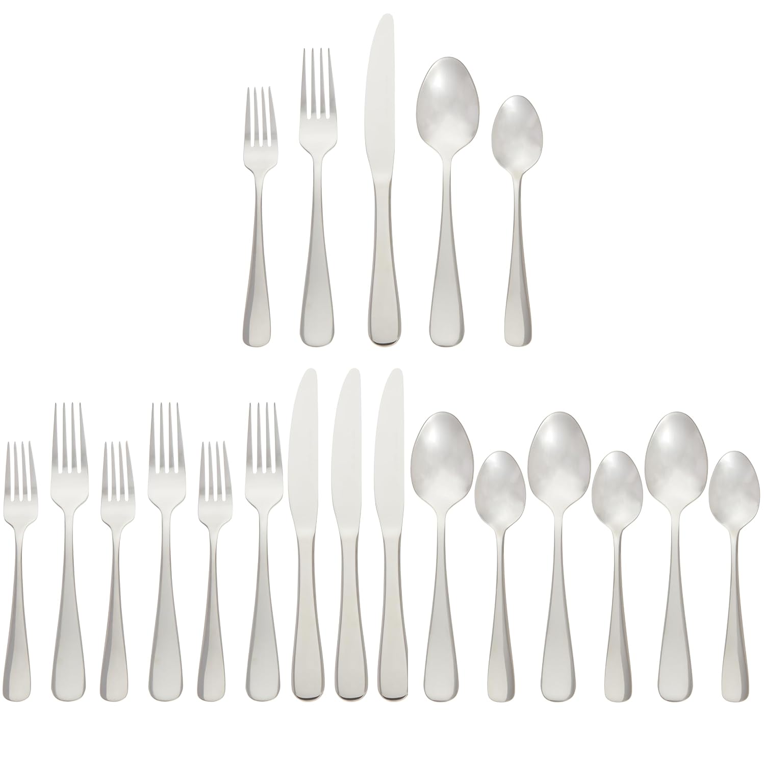 Amazon Basics 20-piece stainless steel flatware set