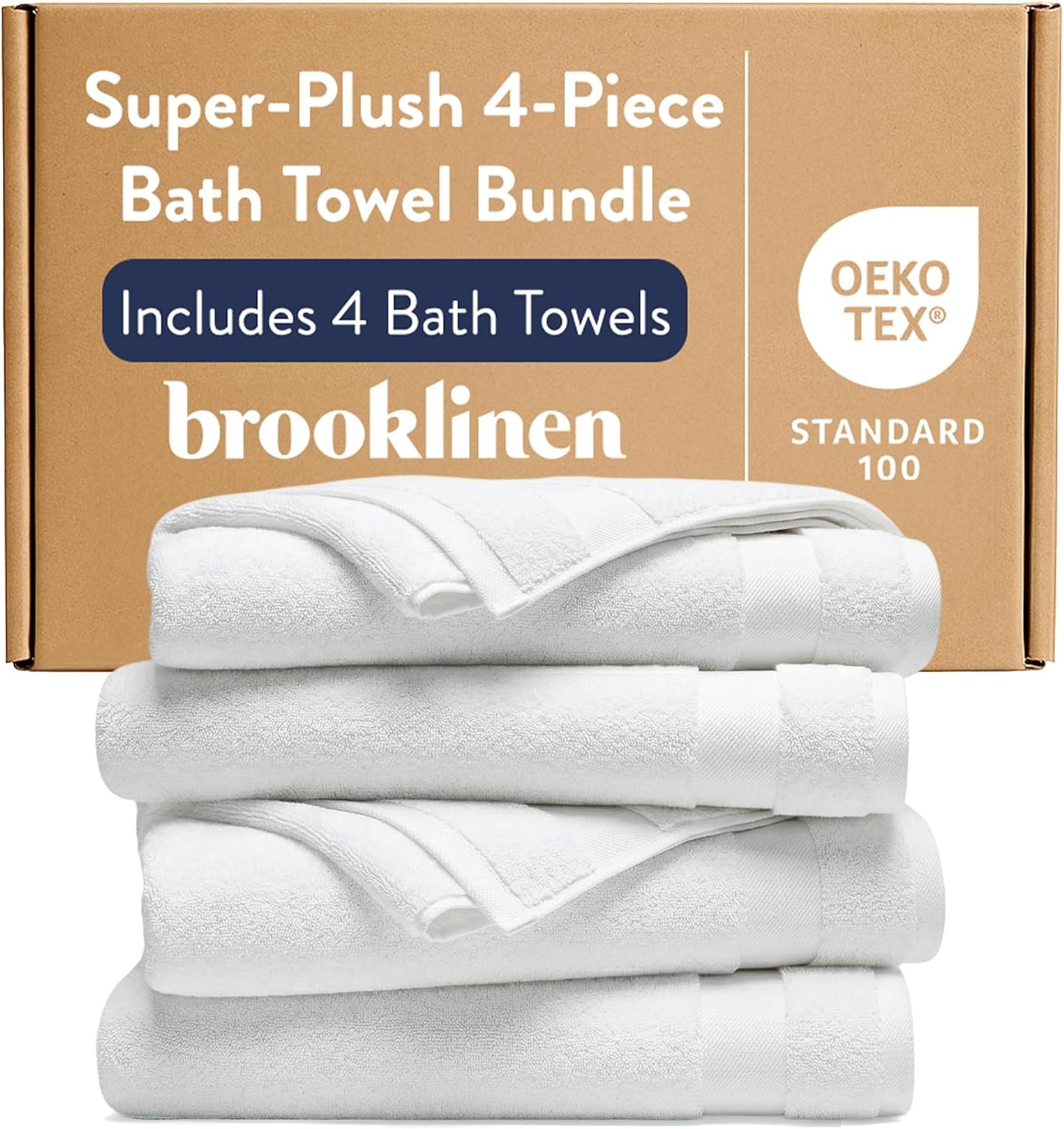 White Brooklinen Turkish cotton bath towel set