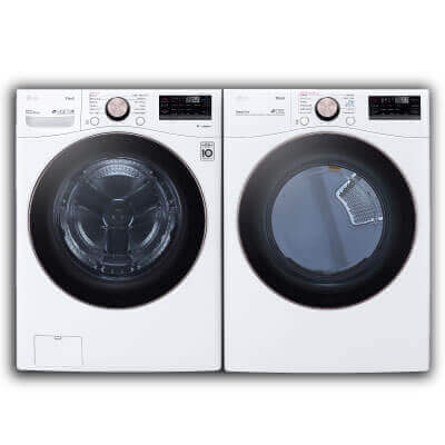 LG WM4000HWA washer and DLEX4000W electric dryer pair