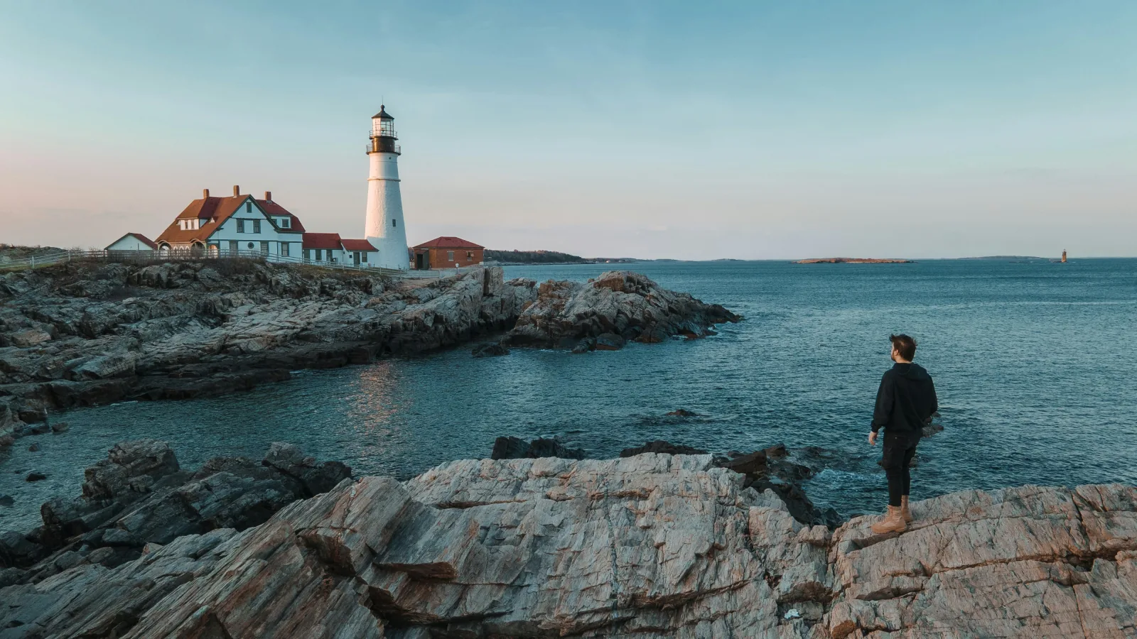 Portland Head Light on the rocky Maine coast